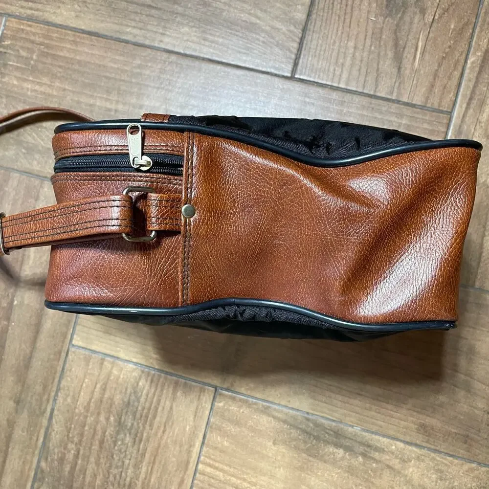 Vintage Samsonite Canvas Travel Crossbody Leather Trim Shoulder Bag